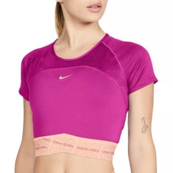 Nike Pro Dri-Fit Cropped Hem Tee - Picture 1 of 4
